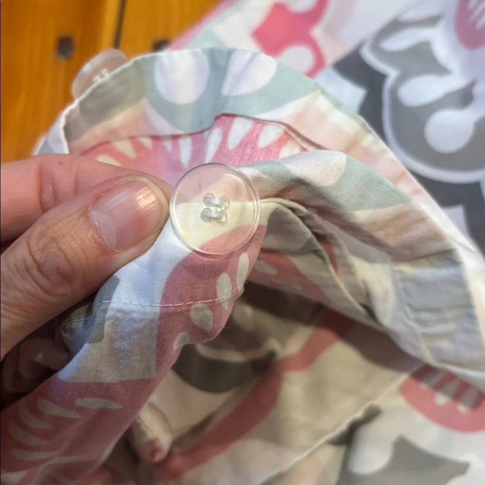 DWELL STUDIOS *Full* Medallion Print Duvet Cover Pink Gray